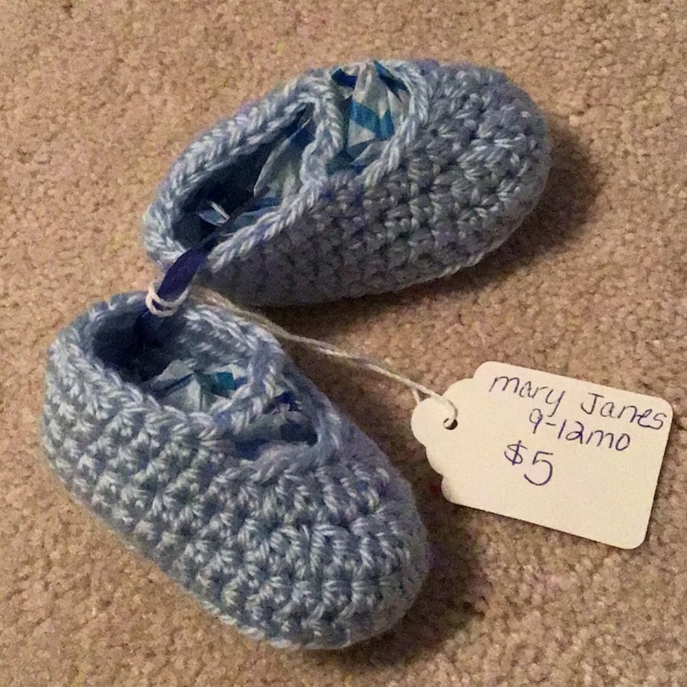 Baby Booties Mary Jane’s 9-12 month Crochet